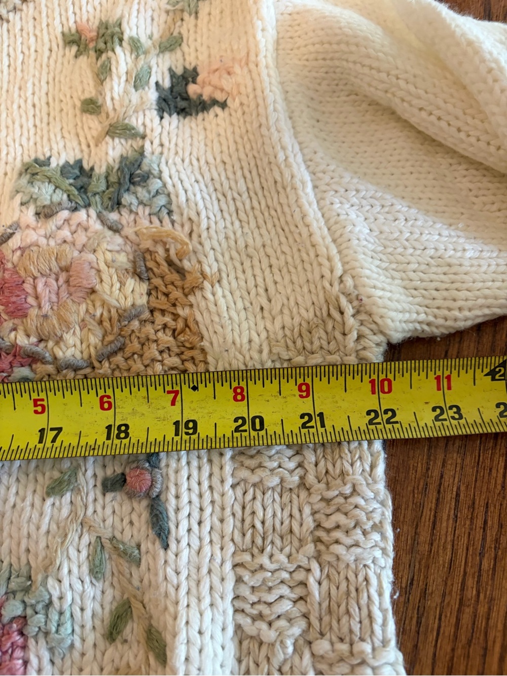 VTG Embroidered Knit Cardigan XL Cottagecore Sweater Embroidered Grandmacore - Picture 7 of 9